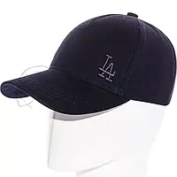 Бейсболка брендовая универсальная кепка с регулировкой размера из плотного коттона LA BTH21636 Темно-синий