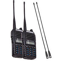 Рация Baofeng UV-82 Forest (5W, VHF/UHF, 136-174/400-480MHz, до 16км, 128 каналов, АКБ), 2шт, черная