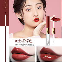 Матовая помада + блеск для губ Venzen Long - lasting Double Lip Glaze оттенок №2 blood red