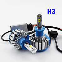Светодиодная Авто лампа LED H3 12V-24V T1 6000K 3500L радиатор с вентилятором+обманка