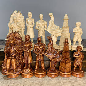 Ексклюзивні шахові фігури "Гра Престолів" із натуральної деревини клена. Ручна робота. Без дошки!
