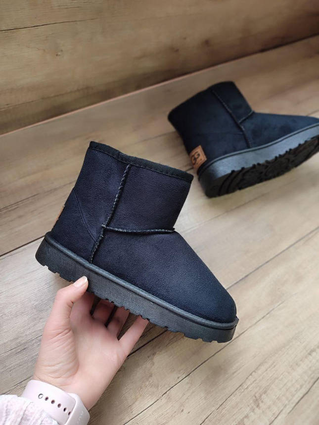 Замшеві уггі UGG короткі еко замша жіночі чорні ЗИМА, фото 1