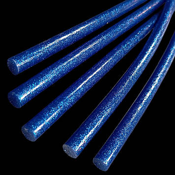 Клей силіконовий для пістолета, 7 мм, синій глінерний, 29 см