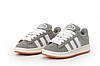 Жіночі та чоловічі зимові кросівки Adidas Campus Grey Winter (Сірі) Взуття кеди Адідас Кампус натуральний замш хутро зима В'єтнам, фото 7