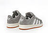 Жіночі та чоловічі зимові кросівки Adidas Campus Grey Winter (Сірі) Взуття кеди Адідас Кампус натуральний замш хутро зима В'єтнам, фото 8