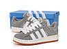 Жіночі та чоловічі зимові кросівки Adidas Campus Grey Winter (Сірі) Взуття кеди Адідас Кампус натуральний замш хутро зима В'єтнам, фото 3