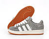 Жіночі та чоловічі зимові кросівки Adidas Campus Grey Winter (Сірі) Взуття кеди Адідас Кампус натуральний замш хутро зима В'єтнам, фото 9
