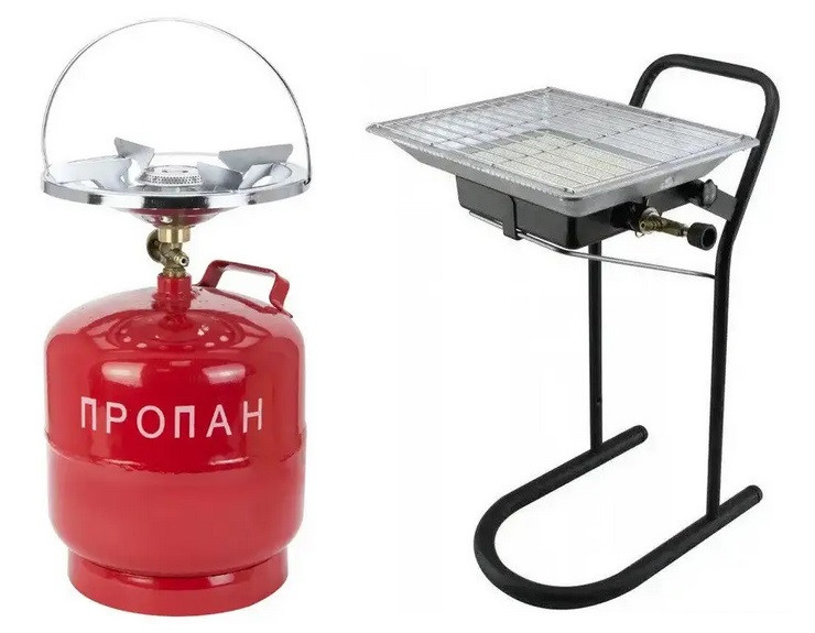 Газовий керамічний нагрівач Nurgaz 310P у комплекті з балоном пропан 8 літрів, фото 1