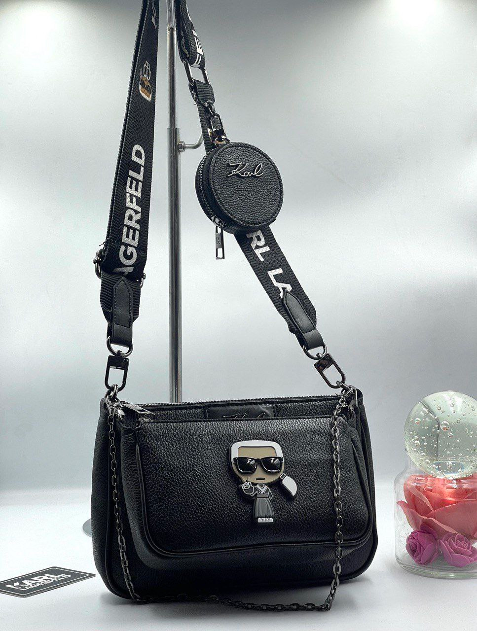 Жіноча сумка Karl Lagerfeld, 3 в 1, тканинної ремінь, 24*16*6СМ/19*12*4см, 931055, фото 1
