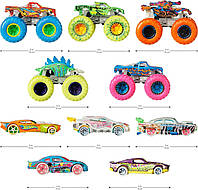 Набор машинок 10 шт Хот Вилс светящихся в темноте Hot Wheels Monster Trucks Glow in the Dark Multipack