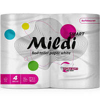 Туалетний папір Mildi smart 4 рулони 2 шари білий