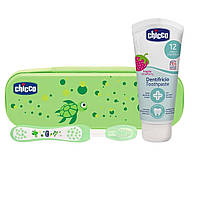 Дорожный набор Chicco: зубная щетка, зубная паста (Цвет Зеленый)