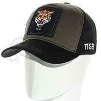 Бейсболка тракер котоновая кепка Unisex Tiger SUB21762 Черный-Хаки