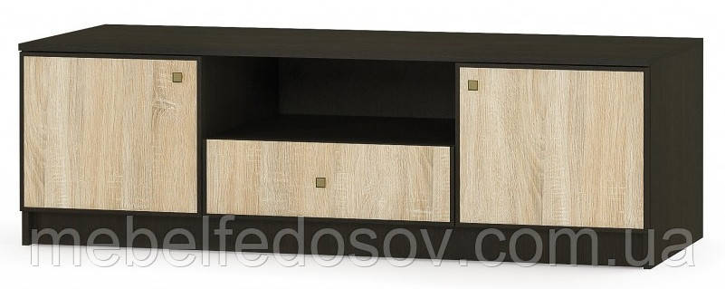 Тумба ТВ 150 Фантазія (Мебель-Сервіс) 1503х594х471мм венге + дуб самоа, фото 1