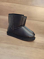 Уггі ЧОРНІ високі (h=20 см) шкіряні класичні унісекс натуральна шкіра зима, фото 3