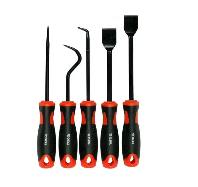 НАБІР ГАЧКІВ І СКРЕБКІВ З РУЧКОЮ 225-240 ММ 5ШТ YATO YT-08422, фото 1