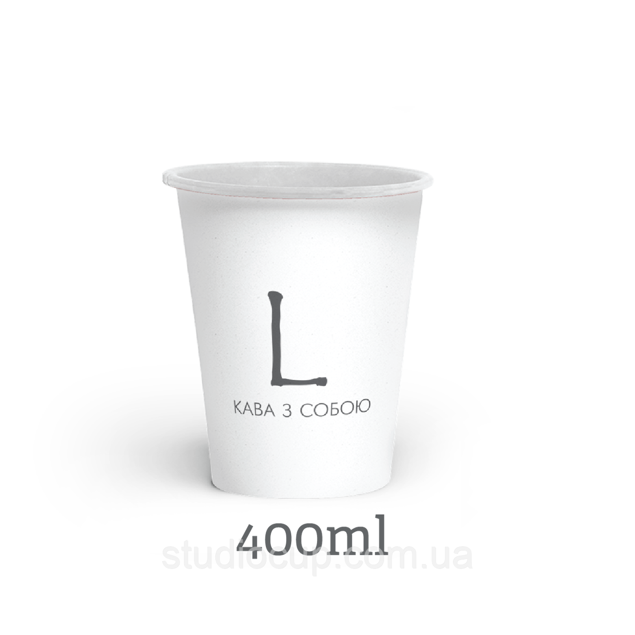 Стакан Розмір білий L 400 мл (50 шт/уп.) кр90