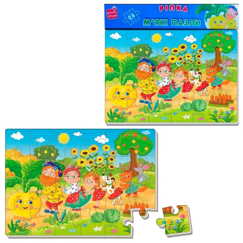 Гра розвиваюча Vladi Toys м'які пазли А4 Малюк зможе "Ріпка" VT1102-28