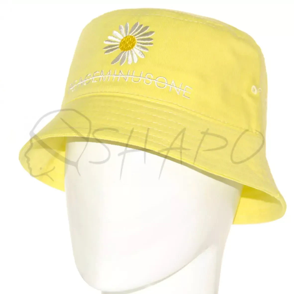 Стильная коттоновая брендовая панама с вышивкой панамка в ярких летних цветах Peaceminusone PD22922 Светлая - фото 4 - id-p1661518900