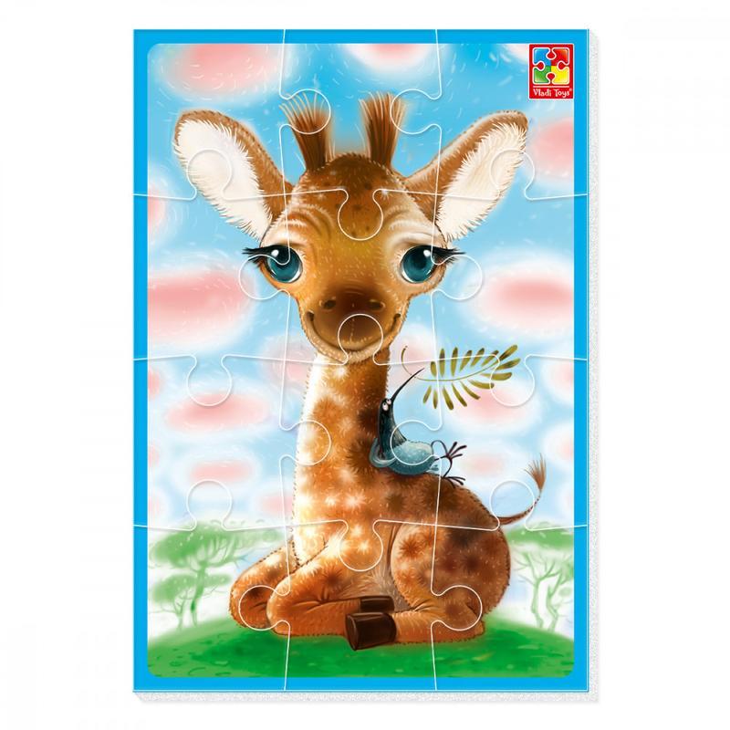 Гра розвиваюча Vladi Toys м'які пазли А5 Малюк зможе "Жираф" VT1103-94, фото 1