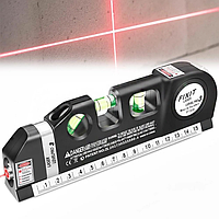 Лазерный уровень для дома с рулеткой и линейкой 4 в 1 Laser Level Pro [ОПТ]