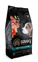 Сухой корм для щенков всех пород Savory Puppy rich in Fresh Turkey Chicken с индейкой и кури EM, код: 7483873