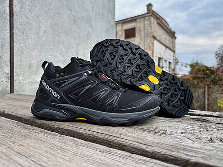 Чоловічі зимові кросівки з хутром Salomon XT-4 OG Black чорні водонепроникні, фото 1