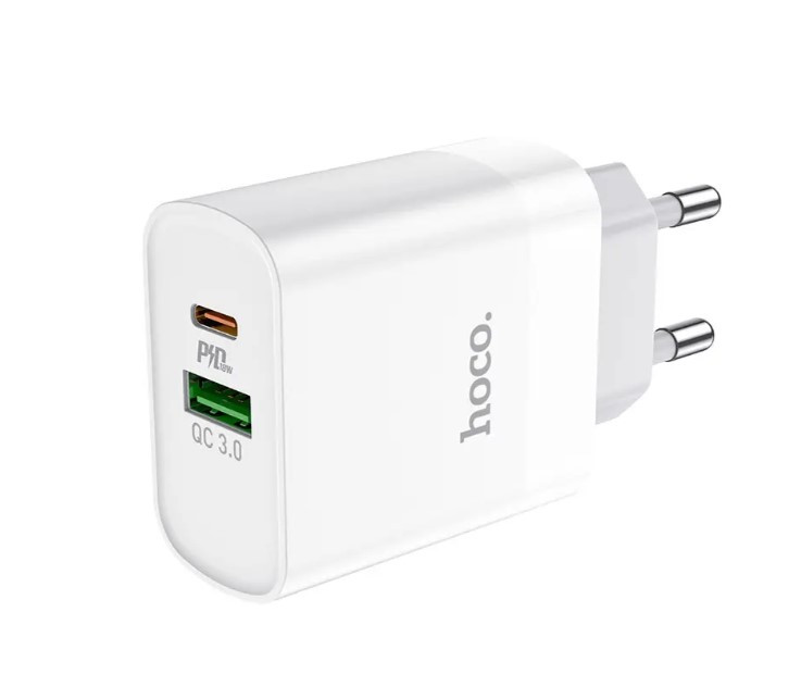 Зарядний пристрій з швидкою зарядкою HOCO C80A (3.1A) USB/Type-C QC/PD 3.0 на 20W білий