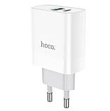 Зарядний пристрій з швидкою зарядкою HOCO C80A (3.1A) USB/Type-C QC/PD 3.0 на 20W білий, фото 3