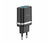 Зарядний пристрій з швидкою зарядкою + кабель USB Type-C HOCO C12Q (1USB, 3A, QC3.0) на 18W чорний, фото 5