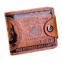 Чоловічі гаманці з візерунком у 100 доларів США, чоловічий шкіряний гаманець, тримач для карток, модний гаманець великої ємності