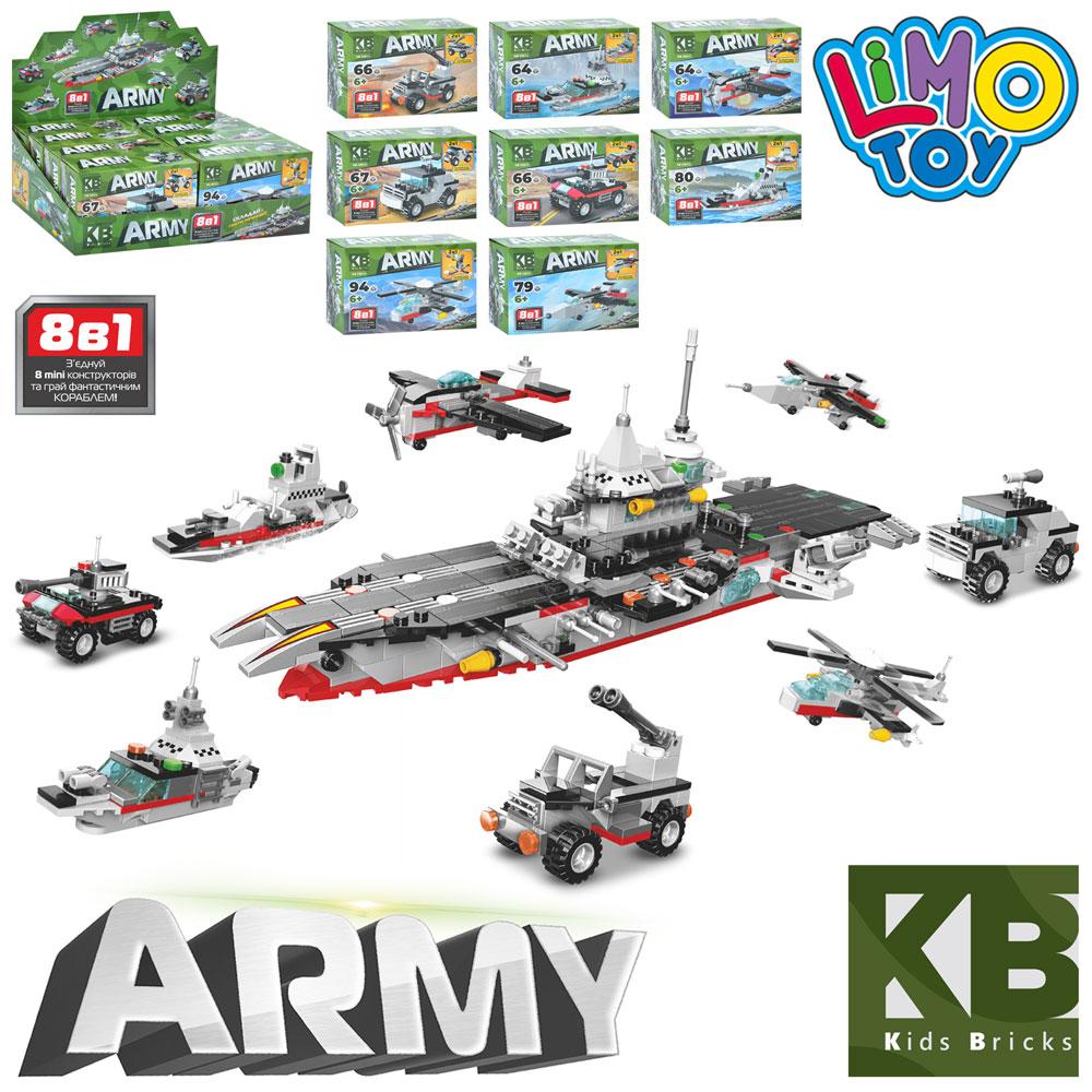 Конструктор військова техніка, 8 видів, 8в1, 8 шт на дисплеї KB 2001, фото 1