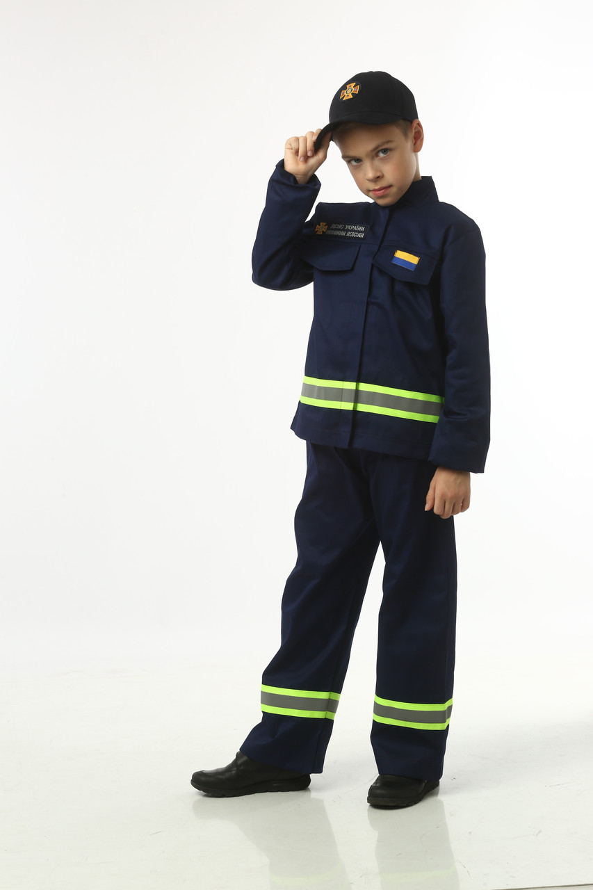 Костюм дитячий ігровий "Рятувальник  ДСНС" з бейсболкою 8-10 років, фото 1