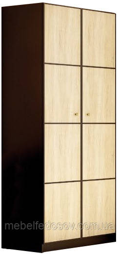 Шафа 2Д Фантазія (Мебель-Сервіс) 900х561х2160мм венге + дуб самоа, фото 1