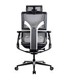 Ергономічне крісло Hacker SL-A75: зручне керування на сидінні, 13 регулювань, хрестовина-хром, сітка Сіра, фото 5