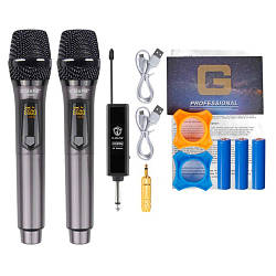 Караоке система, 2 бездротових динамічних мікрофона, G-Mark X220U