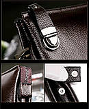 Чоловічий гаманець із натуральної шкіри. Чоловічий клатч. Шкіряний гаманець чоловічий портмоне зі шкіри Чорний, фото 7