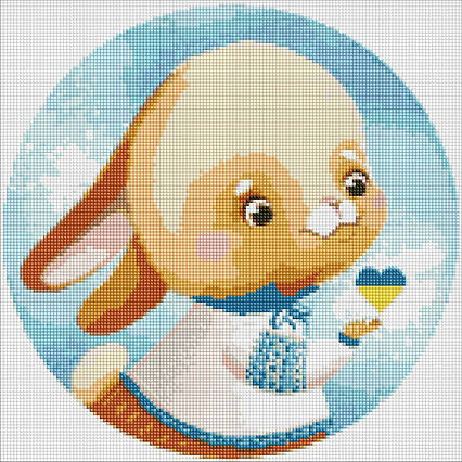 Набір 12+ з алмазною мозаїкою "Зайчик" 40х40см