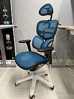 Ергономічне крісло Wizard SL-A7: круговий підлокітник, адаптивний валик, сітка Синя