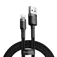 USB кабель для зарядки и передачи данных to iPhone 2.4A 1м чёрно-серый