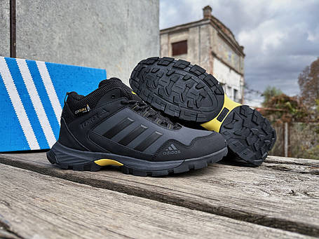 Чоловічі зимові кросівки з хутром Adidas Terrex AX3 Cordura Black чорні водонепроникні, фото 1