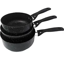 Набiр ковшiв з антипригарним покриттям гранит Стоун Empire EM5513 V 1 \ 1.3 \ 2 л Ø 14 \ 16 \ 18 см ( 3 шт )