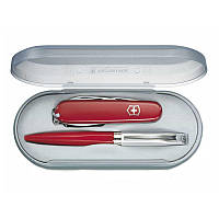 Набор Victorinox (мультитул Classic SD + ручка Caran d'Ache BP), в футляре, красный 4.4321.2