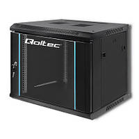 Шафа настінна Qoltec RACK 19" | 9U | 600 x 500 x 450 | двері скло, чорн.