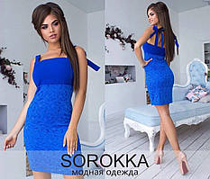 Ошатне жіноче літнє плаття оброблене гіпюром (р.44-48). Арт-2629/23