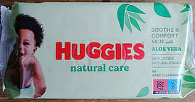 Huggies Natural Care Aloe Vera дитячі вологі серветки 56 штук
