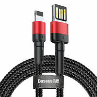 USB кабель для зарядки и передачи данных to iPhone 2.4A 1м чёрно-красный