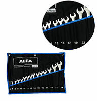 Набір ріжково-накидних ключів AL-FA ALHWS15EL 15 ел. 9-24мм