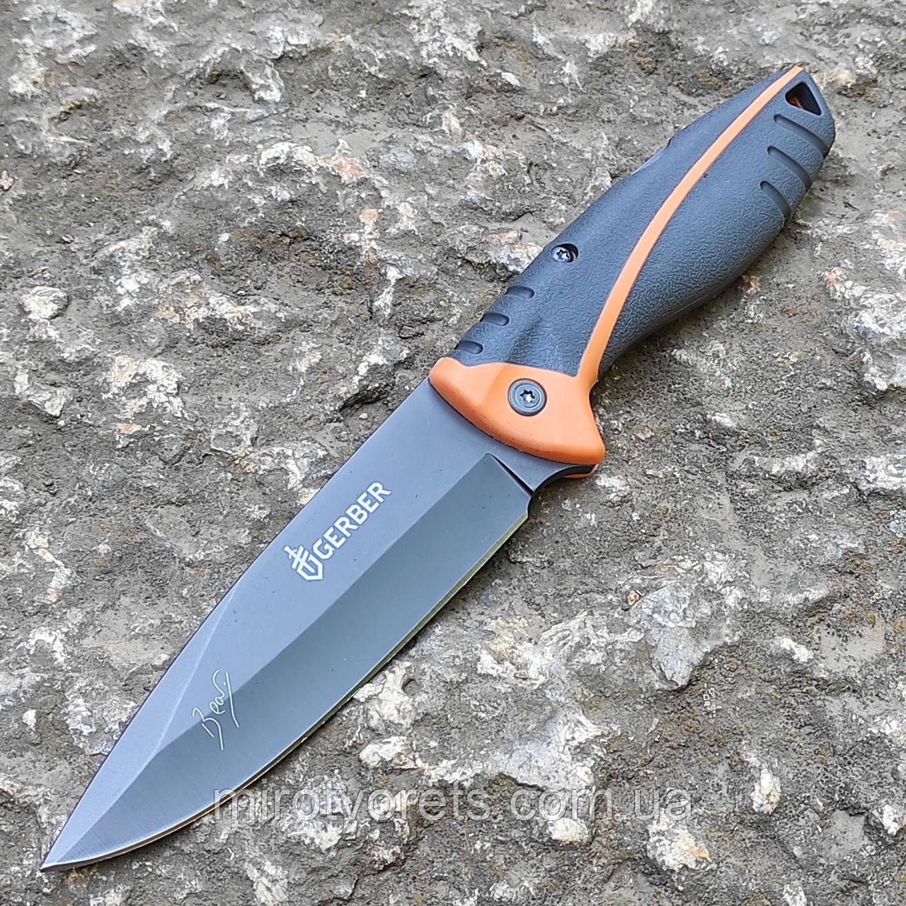 РОЗПРОДАЖ. Ніж нескладний Gerber Bear Grylls 133, фултанг, прогумований пластик