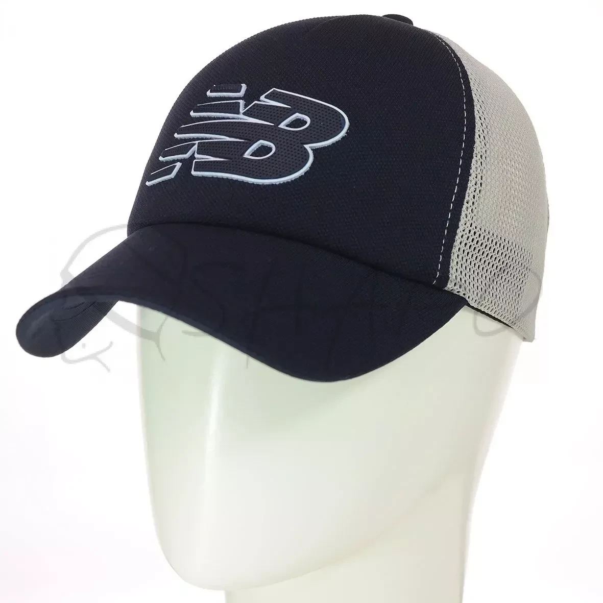 Бейсболка сетка кепка кукуруза с резиновым брендовым логотипом на липучке New Balance BSH19763 Бордо-серый - фото 4 - id-p1329079853